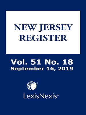 cover image of New Jersey Register